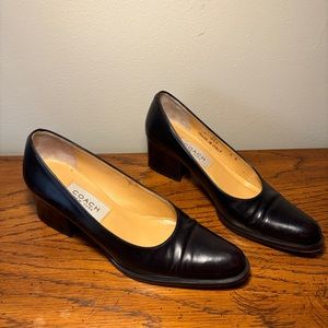 Vintage Coach Leather Block Heels Size 6